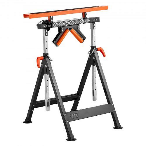 VEVOR 4-in-1-Rollenständer 200 kg, 84–127 cm höhenverstellbar, Arbeitsbock mit Zahnstange & multidirektionalem Rollenkopf, DGZDZGTMGGJ4QQC0MV0