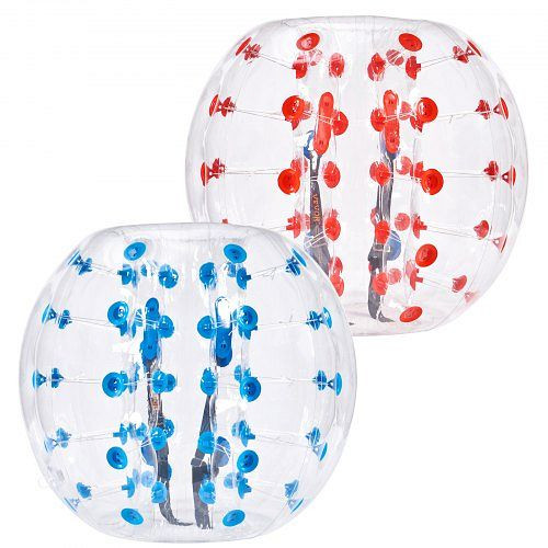 VEVOR Aufblasbarer Bump Ball Bumper Stoßball 2 Stück 1,2 m x 1,03 m, Rote + Blaue Punkte Aufblasbar Bumper Ball, QSNKCQPPQZJ46REPAV0