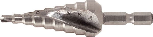 KS Tools 1/4" HSS Stufenbohrer-Bit, Durchmesser 4-30mm, 14 Stufen, 330.2383