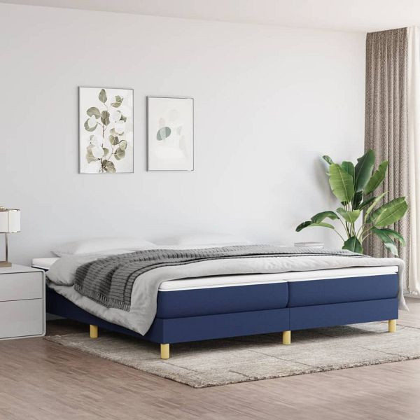 vidaXL Bettgestell Blau 200x200 cm Stoff, 3120644, 8720287233053