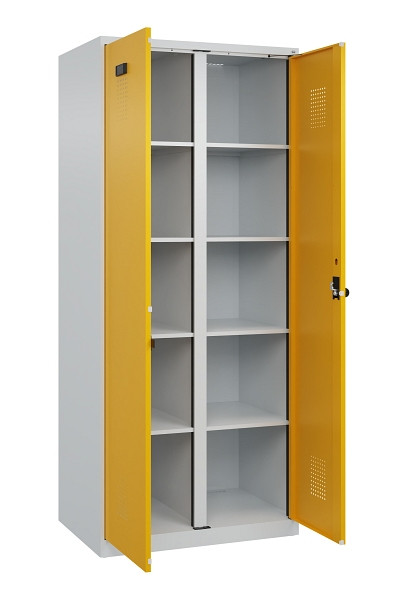 C+P Wäsche-Spind Evolo PLUS, 2 Abteile, 1850x800x500mm, 7035/1004, Verschluss Drehriegel, 049002-22B S10000