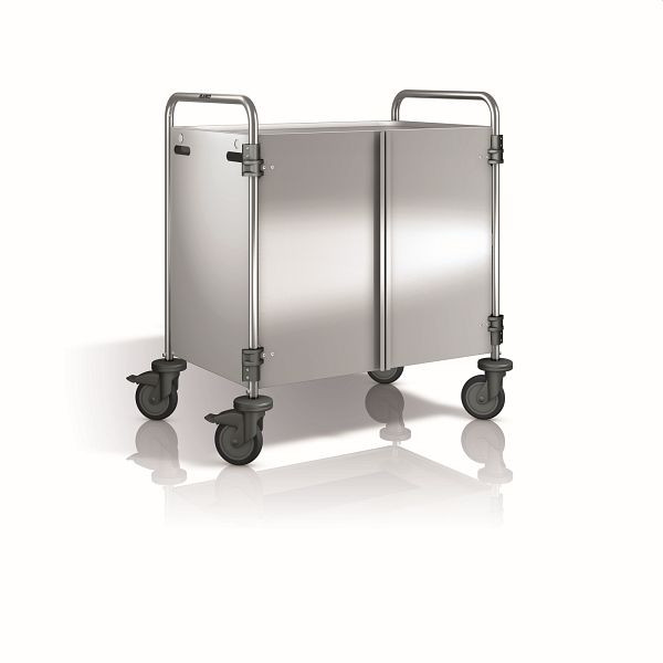 B.PRO SW 8x5 Verkleidung 3-seitig mit frontseitigen Flügeltüren aus Edelstahl, 375450