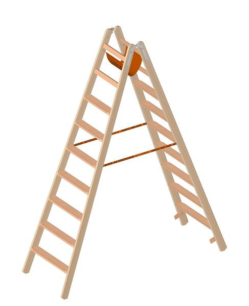 Layher Holz-Stehleiter 2x9 Stufen, 1020, 1020009