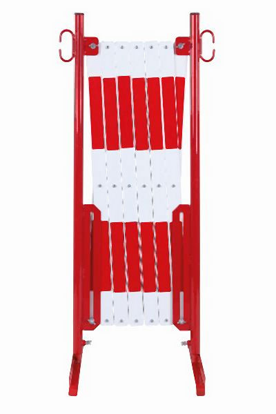 CRASH STOP Scherengitter rot-weiß 4,0m mit Standfuß, 70-20