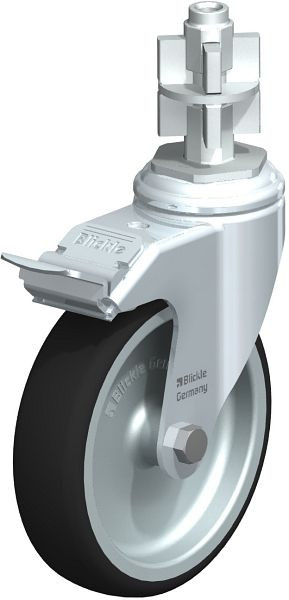 Blickle LKRA-PATH 126G-11-FI-E17 Apparate-Lenkrolle mit Rückenloch & Feststeller, Thermoplastisches Polyurethan, Grau, 848844