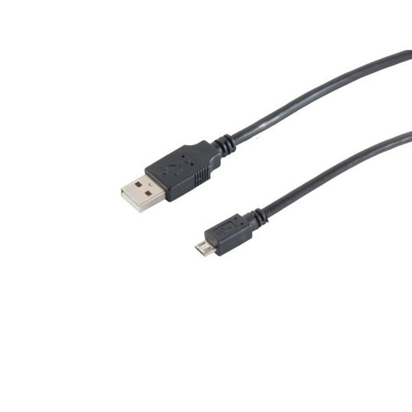 shiverpeaks BASIC-S, USB-Micro Kabel, USB-A-Stecker auf USB-B MICRO Stecker, 40% schnelleres Laden USB 2.0, 3,0m, BS77183-HQ