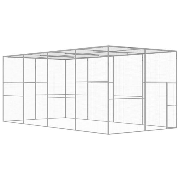 vidaXL Katzenkäfig 6x3x2,5 m Verzinkter Stahl, 146362
