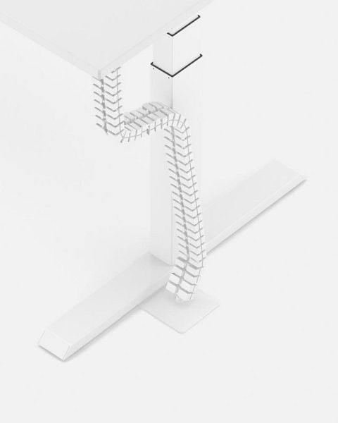 Deskin Kabelkette Weiß, Kunststoff Weiß RAL 9016, L 1300 x T 55 x H 25 mm, 289746