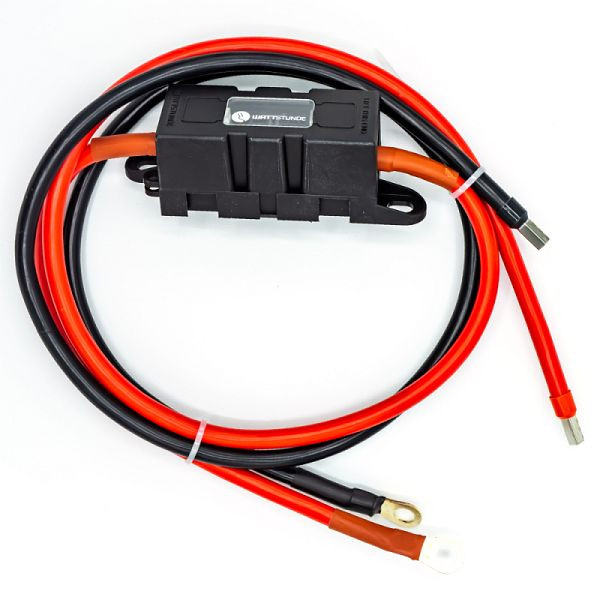 WATTSTUNDE Sicherungskabel mit Sicherungshalter, 2x16mm² M8/Aderendhülse, 1m rot/schwarz, 401-50004