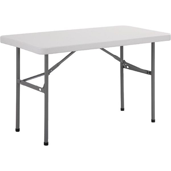 Bolero rechteckiger Klapptisch weiß 122cm, Polyethylen und Stahl, U543