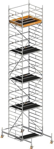 Layher Gerüst Uni Kompakt P2 mit Uni Telegeländer, Max. Plattformhöhe: 8,38 m, 1415008