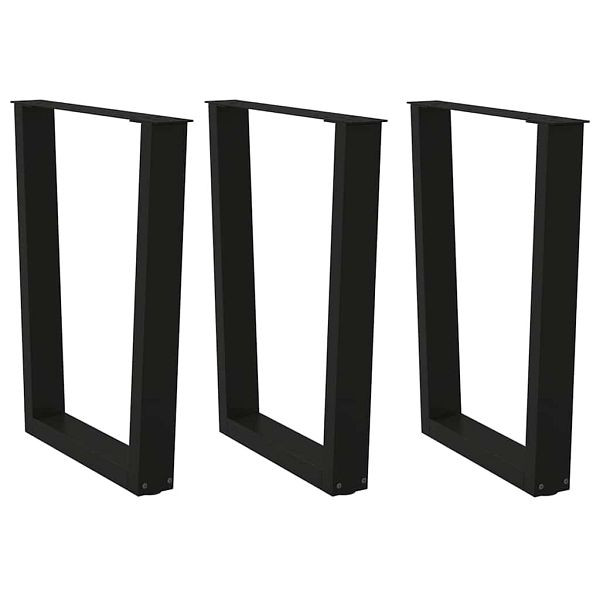 vidaXL Esstisch Beine V-Form 3 Stück Schwarz 70x(72-73,3) cm Stahl, 4012660
