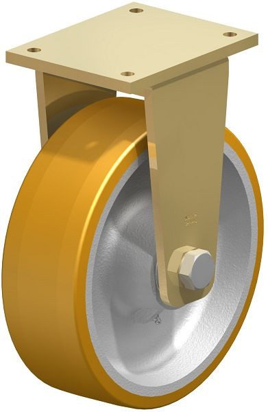 Blickle BS-GTH 304K Stahlgeschweißte Schwerlast-Bockrolle, Blickle Extrathane®, Hellbraun, 480822