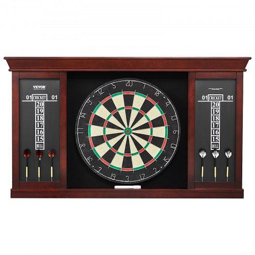 VEVOR Dartboard Spielset, Dartboard-Schrankset, offizielle Größe 45x3,8 cm, mit Stahlspitze, inkl. Zubehör für Cricket-Spiele, MJTZZXBFHJK0P1LMJV0
