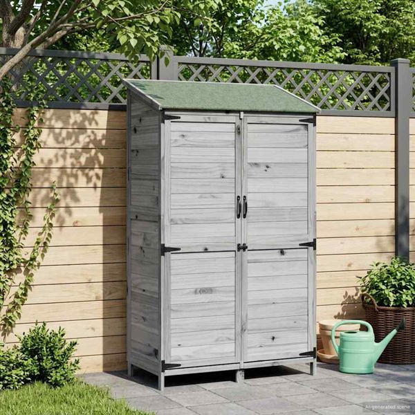 vidaXL Garten Shed Grau 106,5 x 56 x 176 cm Holzwerkstoff, 42033450