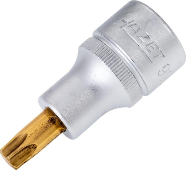 Hazet Schraubendreher-Steckschlüsseleinsatz TORX®, Vierkant hohl 12,5 mm, Innen TORX® Profil, T45, Kurze Ausführung Mit Rändelung, 992-T45