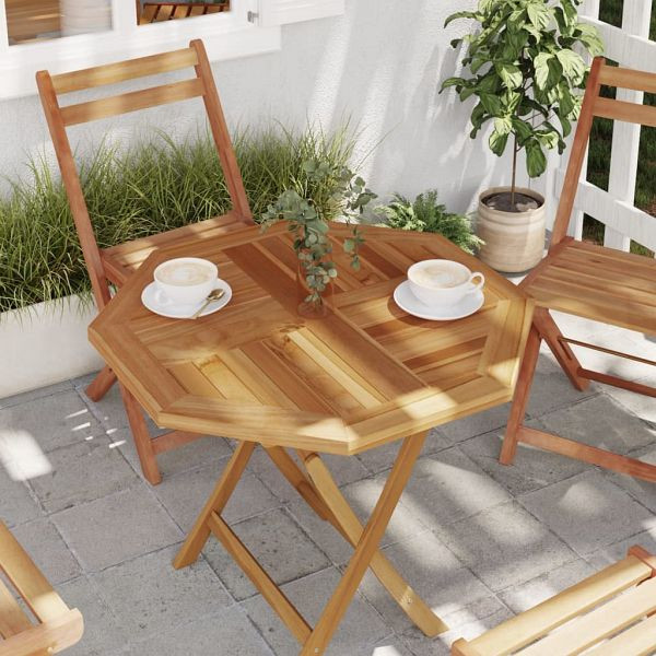 vidaXL Tischplatte 70x70x2,5 cm Achteckig Massivholz Teak, 366665