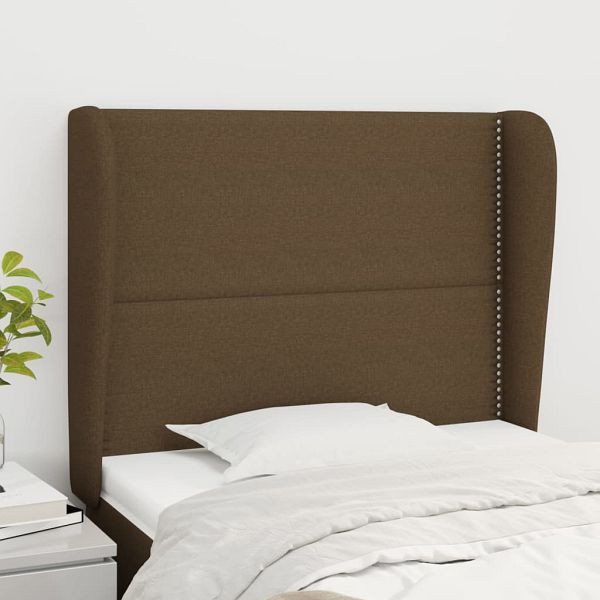 vidaXL Kopfteil mit Ohren Dunkelbraun 93x23x118/128 cm Stoff, 3117801