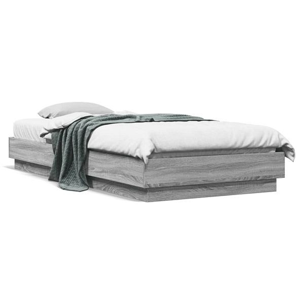 vidaXL Bettgestell Grau Sonoma 100x200 cm Holzwerkstoff, 839600