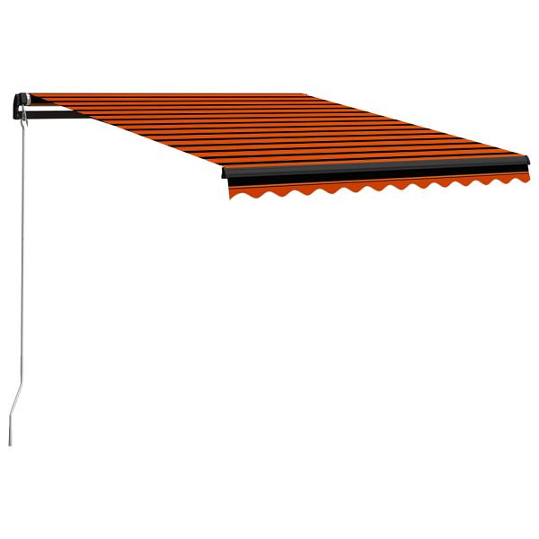 vidaXL Einziehbare Markise Handbetrieben 350 x 250 cm Orange und Braun, 3055189