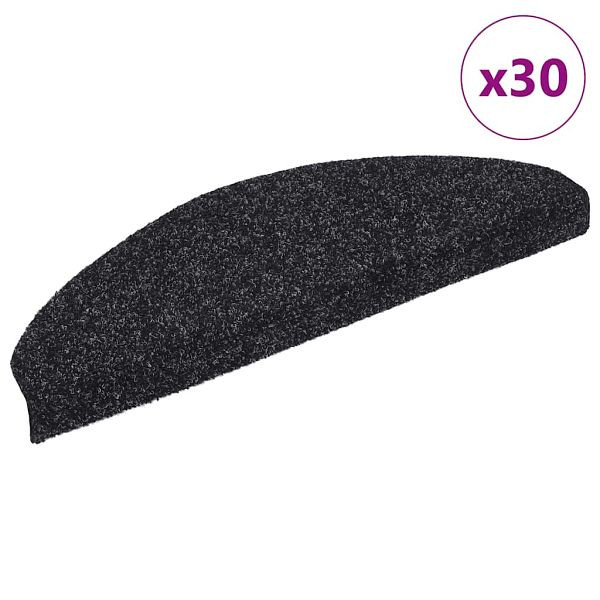 vidaXL Stufenmatten Selbstklebend 30 Stk. Schwarz 65x21x4 cm, 3365657