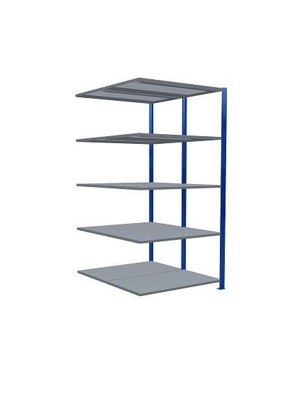 Schulte Anbauregal, Steck-Doppelregal MULTIplus250, 2000 x 1000 x (2x600) mm, 2x5 Fachböden, Kreuzstrebe, RAL 5010 enzianblau/verzinkt, 32165-A-B