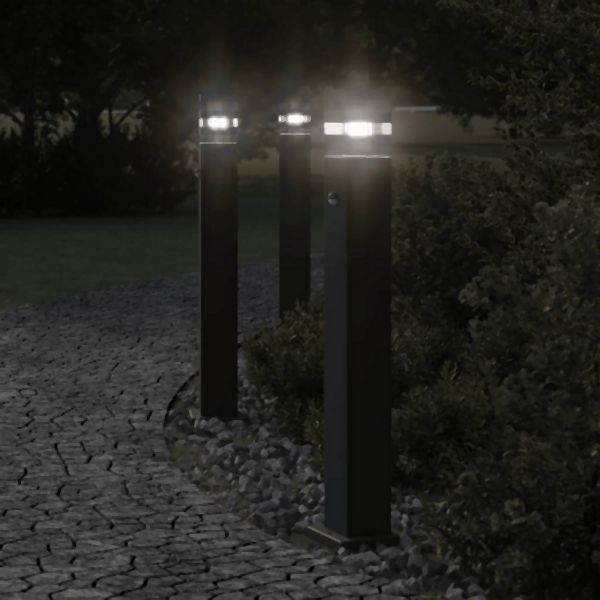 vidaXL Wegeleuchte mit Bewegungsmelder Schwarz 80 cm Aluminium, 4006401