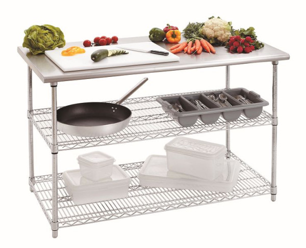 Bartscher Arbeitstisch 690, B1300, 2 Zwischenboden, 601153