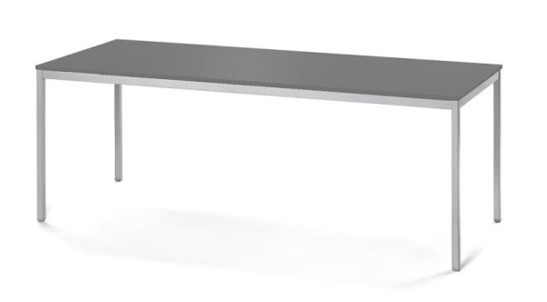 Deskin Konferenztisch PROFI MODUL, Platte Anthrazit, Gestell Alusilber RAL 9006, B 2000 x T 800 x H 728 mm, 359402