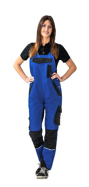 Planam Norit Damen Latzhose, kornblumenblau/schwarz, Größe 42, 6532042
