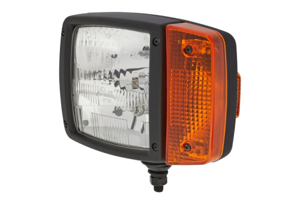 HELLA Halogen-Hauptscheinwerfer, 12V, Anbau, ECE R113/E4 6495/E4 25728, gehärtete Streuscheibe, Lichtscheibenfarbe: gelb, AMP, links, 1SA 996 120-011