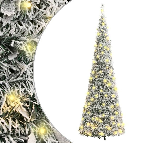 vidaXL Pop-Up-Weihnachtsbaum Künstlich Beschneit 150 LEDs 180 cm, 357758