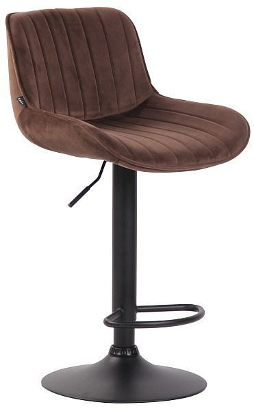 CLP Barhocker Lentini Samt schwarz, braun, 318269, 4251756455033