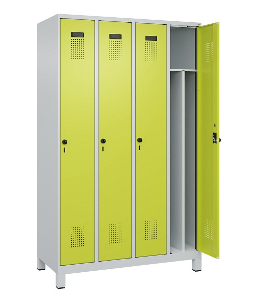 C+P Spind Evolo PLUS, mit Füßen, 4 Abteile, 1950x1200x500mm, 7035/0024, Verschluss Drehriegel, 049010-40F S10015