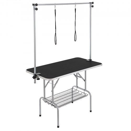 VEVOR Trimmtisch 1300x617x1818mm Edelstahl 150kg Tragfähigkeit Hund Faltbar 1137,9x609,6mm Desktop Ideal für Baden Trimmen Trocknen, ZDMRZ46INCH0I6658V0