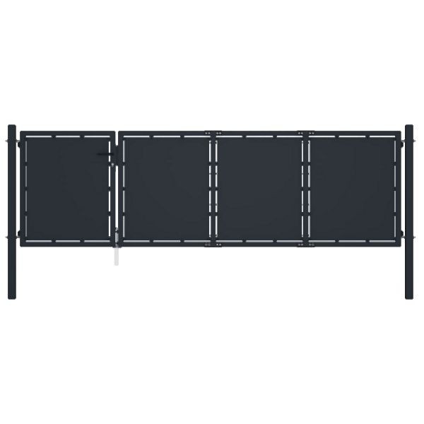 vidaXL Gartentor Stahl 350 x 100 cm Anthrazit, Eingangspunkt, 144536