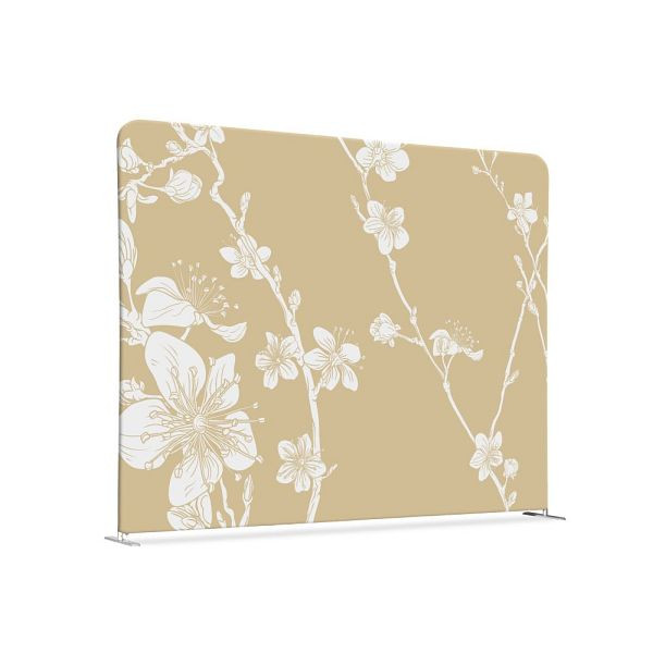 Showdown Displays Textil Raumteiler 200-150 Doppel Abstrakte Japanische Kirschblüte Beige, ZWSE200-150SSK-DSI6