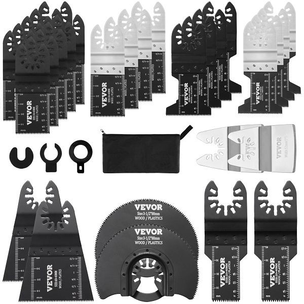 VEVOR 33x Sägeblatt Multifunktionswerkzeug 8 Typen Oszillierwerkzeug Hochkohlenstoffstahl (HCS), BDGJDPTZ33PCSGK9LV0