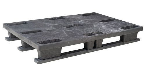 DENIOS Europalette, aus PE-RE, 800 x 1200 x 160 mm, 3 Kufen, VE: 5 Stück, 312639