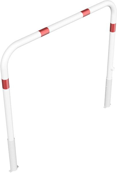 Schake Wegesperren herausnehmbar und drehbar mit Dreikantverschluss ohne Knieholm, feuerverzinkt und weiß beschichtet, Gesamtbreite: 1500 mm, 465_15FB