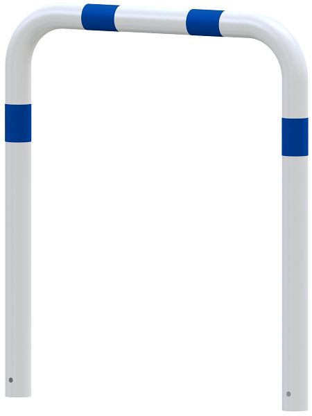 Schake Rammschutzbügel Ø 76 mm, weiß pulverbeschichtet mit blau reflektierenden Streifen, Ø 76 mm, Gesamtbreite: 1000mm, 4L77_06BSBL