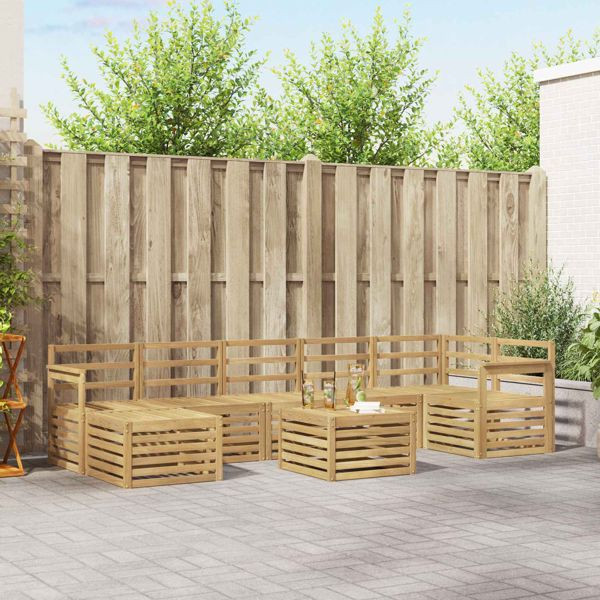 vidaXL Outdoor-Sofagarnitur 8-teilig Weiß 59 x 59 x 37 cm, 3392219