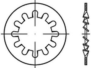 Zahnscheiben DIN 6797 1.4310 I 4,3 rostfrei VE=S (1000 Stück)