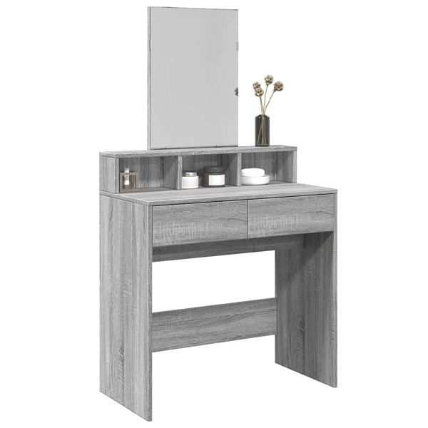 vidaXL Schminktisch mit Spiegel Grau Sonoma 80x41x144,5 cm, 848176