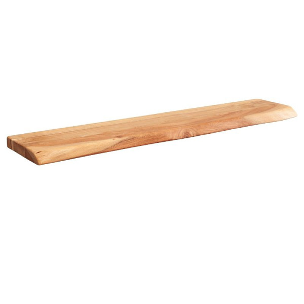 Wohnling Wandregal mit Baumkante Akazie Massivholz 80 cm, Massiv, Holz Natur, Landhausstil, WL5.973