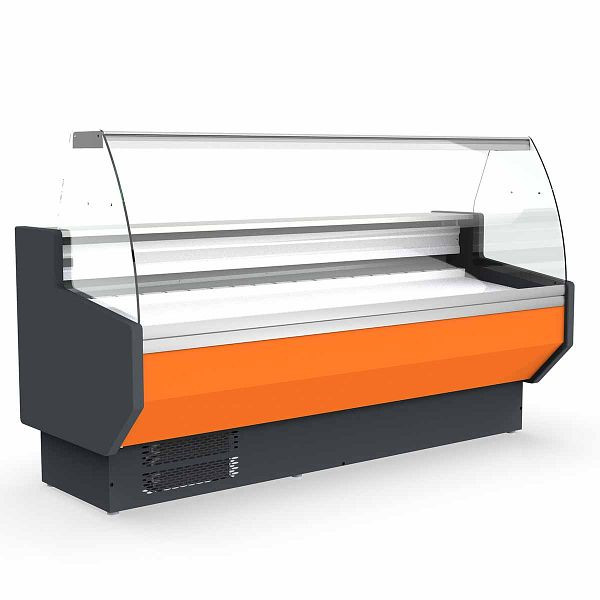 Vaiotec TOPLINE Kühltheke 100 - gebogenes Frontglas "orange", 102,5x80x123,5 cm, 10728