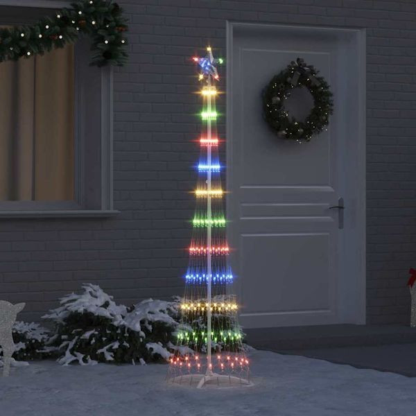 vidaXL LED-Weihnachtsbaum Mehrfarbig 51 x 51 x 190 cm Metall, 42018774