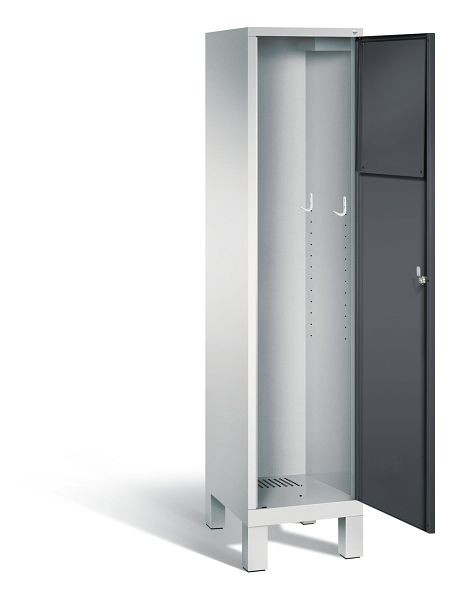 C+P Wäsche-Sammelschrank Evolo, H1850xB420xT500mm, Farbe: Lichtgrau / Schwarzgrau, 48070-210 S10111