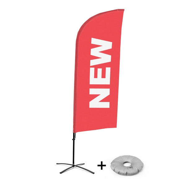 Showdown Displays Beachflag Alu Wind Komplett-Set Neu Rot Englisch Kreuzständer, BFAW310-CB30-WB-I89