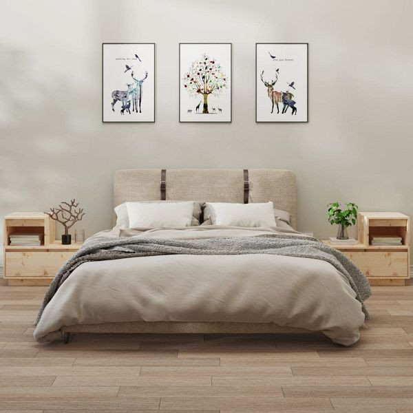 vidaXL Nachttische 2 Stück 60x34x51 cm Massivholz Kiefer, 814375